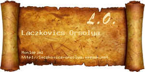 Laczkovics Orsolya névjegykártya